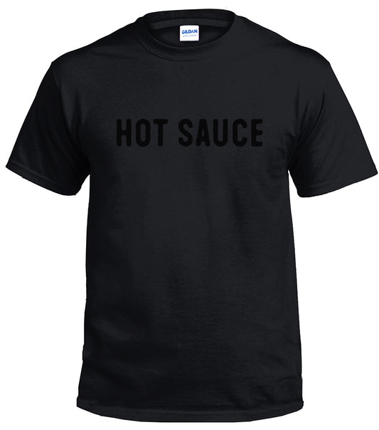 NY! T-shirt - 'HOT SAUCE' - Black on black