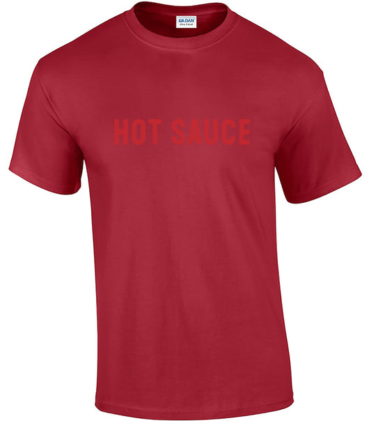 NY! T-shirt - 'HOT SAUCE' - Red on red